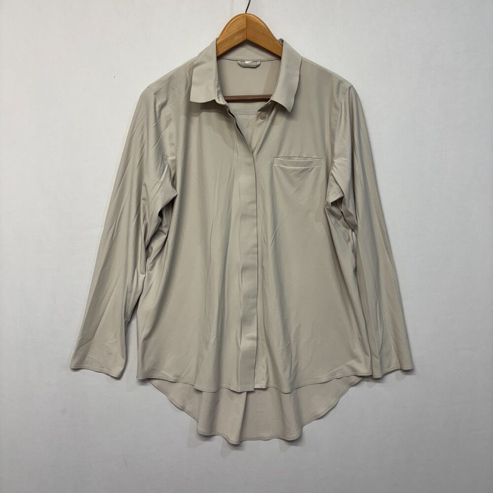 Athleta Women Long Sleeve Button Shirt Urbanite Top Size Medium HO20 C054 -16